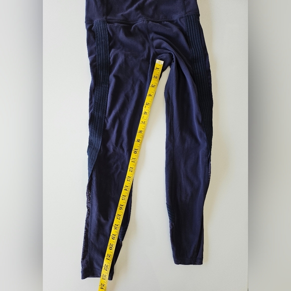 Athleta Women's Side Stripe Salutation 7/8 Hi-rise Legging Navy XS Mesh Yoga - Picture 14 of 15
